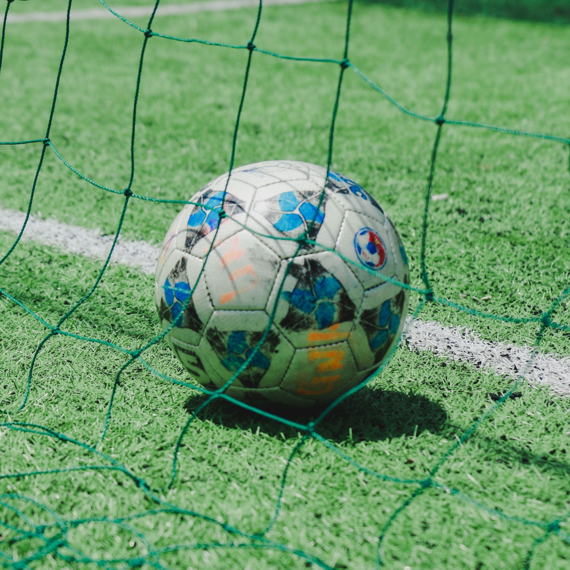 Football in the back of the net